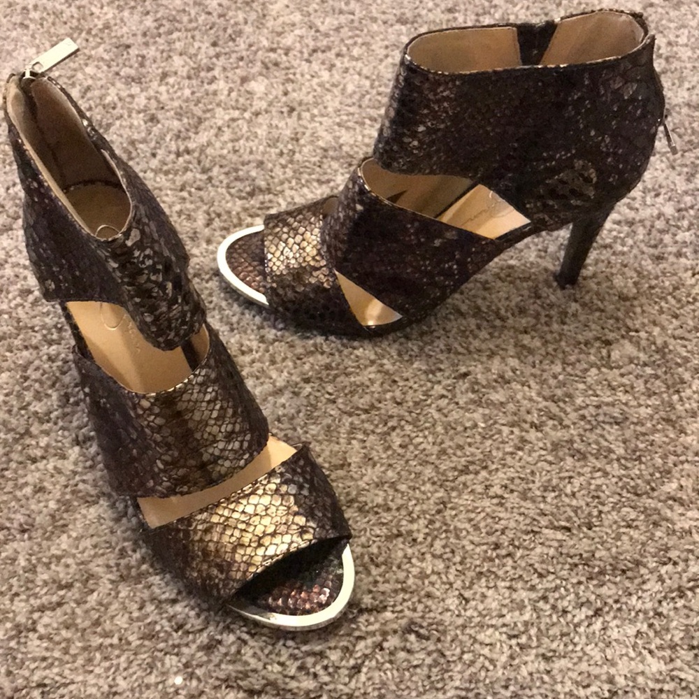 Faux Snakeskin Sandals